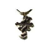 BIG GOTHIC Heavy PEWTER CROSS Dragon Necklace