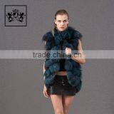 Factory Royal Wholesale Blue Fox Fur Vest Genuine Fox Fur Clothes thumbnail-4