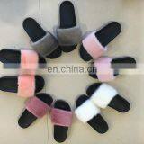 Soft Fur Slide Outdoor Casual Flat Slip On Fluffy Fur Slippers Sliders Sandals Mink Fox Raccoon thumbnail-4