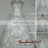 EB1276 Fashionable Custom Made Elegant A-line Organza Layered Ball Gown Wedding Dresses Long Train