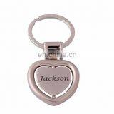 hot sale heart shaped customized metal keychain