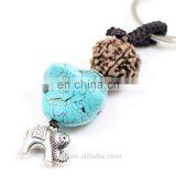 Good Luck Souvenir New Custom Elephant Turquoise Keychain thumbnail-2