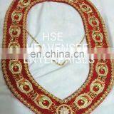 MASONIC REGALIA SHRINER GOLD FINISH METAL CHAIN COLLAR RED VELVET thumbnail-1