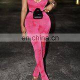 Hot Sales 2020 Summer Women High Waist Sportswear Jumpsuit Ladies Printed Long Playsuit Women Jumpsuit thumbnail-5