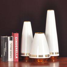 Light Luxury Chimney Creative Gild White Green Ceramic Plant Vase For Dry Flower Decor thumbnail-3