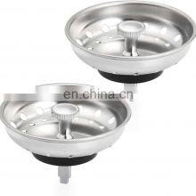 Kitchen Sink (3-1/2 Inch) Stainless Steel Drain Assembly With Strainer Basket and Rubber Stopper
