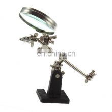 Third Hand Soldering Iron Stand Helping Clamp Vise Clip Tool Magnifying Glass