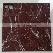 600x600 Full Body Dark Red Color Glazed Polished Porcelain Marble Design Floor Tile thumbnail-5