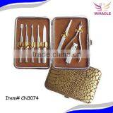 8pcs Stainless Steel Gold Croc Manicure Set Special Shaped Nail Care Tools Personal Care Set