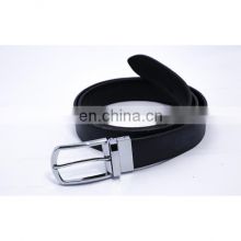 Good quality leather and affordable price black color design man leather belt with pin buckle style men genuine leather belts