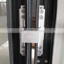 Factory Wholesale Price Aluminum Frame Glass Door Accordion Black Aluminum Bi-folding Type Folding Door With Modern Design thumbnail-3