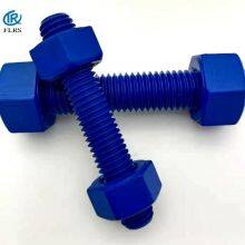 Polytetrafluoroethylene Coated Steel Stud Bolts PTFE Double Ended Threaded Bolt With Nuts thumbnail-2
