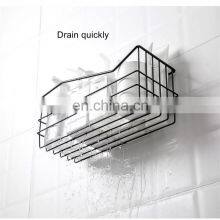 Multi-functional Save Space Single Wall Mounted No Punching Shower Soap Basket Bathroom Storage Rack thumbnail-5