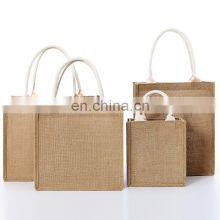 High Quality Sublimation Anime Blank Tote Bag Personalized White and Beige Jute Tote Bag for Wedding thumbnail-3