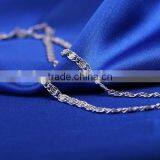 Yiwu Wholesale Fashion Jewelry Rhodium Plated Flat Chain Beautiful Necklace thumbnail-6