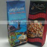 Tin Tie Quad-sealing Coffee Bags With Valve/ Foil Zipper Custom Stand up Pouch thumbnail-1