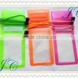 Fashion Colorful PVC Plastic Mobile Phone Waterproof Bag With String for Promotion