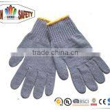 FTSAFETY High Quality 7 Gauge Grey Cotton-polyester String Knitted Working Gloves