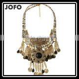 Foreign Trade Fashion Long Luxury Coin Tassel Exaggerated Gem Necklace thumbnail-1