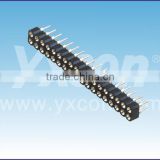 China factory 2.54mm pitch tin plated dual row Round female header connector