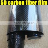 Bubble free 5D carbon vinyl sticker glossy black type with air free bubbles 1.52*20m per roll