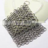 Kitchen Household Pan Cleaning Tools Square Stainless Steel Chainmail Scrubber