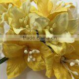Lily Yellow White Mixed Handmade Mulberry Paper Flower, Wedding Party, Scrap-booking Crafts, Wholesale thumbnail-1