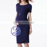 Custom Spandex Bamboo Fiber Plain Blank Short Sleeve Maternity Dresses thumbnail-2