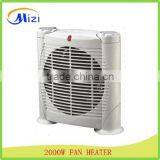 2000W electric fan heater new plastic bedroom use