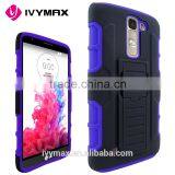IVYMAX Cheap Price Hybrid Rugged Holster Case Cover Stand Belt Clip Blue For LG K7 Tribute 5
