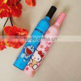 Wholesale Cheap 3 Foldable Silver Glue Coated Wine Bottle Sun Umbrella