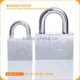Factory Price New Product Hardene Chrome Plated Square Iron Vane Key Padlock Brands