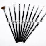 2015 Black Handle Nail Dust Brush 10pcs Acrylic Nail Art Brush Set thumbnail-4