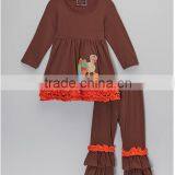 2015 Hot Sale Adorable Baby Clothes Thanksgiving Girls Outfit Fall Giggle Moon Remakes Children Boutique Clothing Sets Girl thumbnail-1