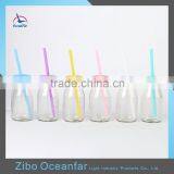 Transparent Soy Milk Bottle High Quality Mini Glass Bottle Coconut Milk With Colored Lid thumbnail-2
