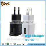 Mini EU/US Plug Home Travel Dual Port AC USB Wall Charger for IPhone for Samsung thumbnail-1