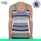 Womens Ladies Striped Sleeveless Round Neck Sweater Vest thumbnail-1