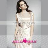 HT32 Hot Sale Elegant High Neck Cap Sleeve 2015 Prom Dresses Floor Length Beaded Applique Satin Vestido De Formatura Longo thumbnail-4