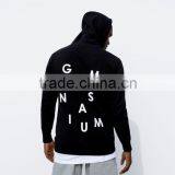 Pullovers 100% Cotton Oversized Black Silk-printing Logo on the Back High Quality Men Korean Hoodie thumbnail-2