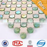 ZTCLJ JY-G-95 Decorative Beige Ceramic Mosaic Mix Iridescent Green Crystal Glass Mosaic Cheap Floor Tiles