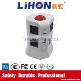 8 Way Tower Universal Outlet 250v ac Power Extension Socket With USB thumbnail-1