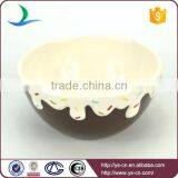 Sweet Treat Brown & White Color Ceramic Ice Cream Sundae Bowls thumbnail-1