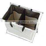 Aluminum Frame Laundry Hamper With Two Sorter thumbnail-2