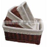 Wholesale Miniture Wicker Bread Baskets With Fabric Liner thumbnail-1