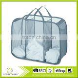 Laundry Sorter Hamper Toy Storage 3 Compartment Blue thumbnail-3