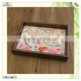 Home Decorating Velvet Inside Antique Wood Tray thumbnail-1