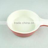 Hot Selling Glazed Red Ceramic Bake Plate With One Handle, Durable Ceramic Bakeware thumbnail-2