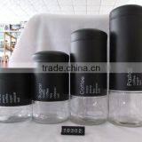 4 Pieces Metal Coat Glass Spice Jar Set thumbnail-3