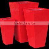 The Red Shiny Super Durable Fiberstone Planter, Tall Polystone Outdoor Pots thumbnail-1