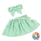 Baby Girls Aqua Skirt Heart Shape Polka Dots Cotton Dress Fashionable Skirts thumbnail-1